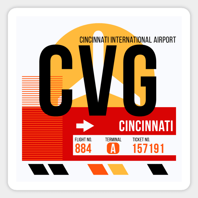 Cincinnati (CVG) Airport // Sunset Baggage Tag Sticker by Now Boarding